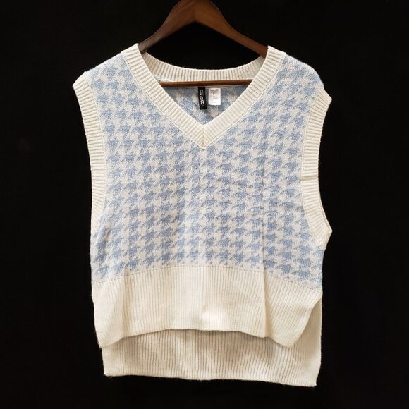Divided Oversized Preppy Herringbone Sweater Vest Size XS Academia School - Picture 1 of 9